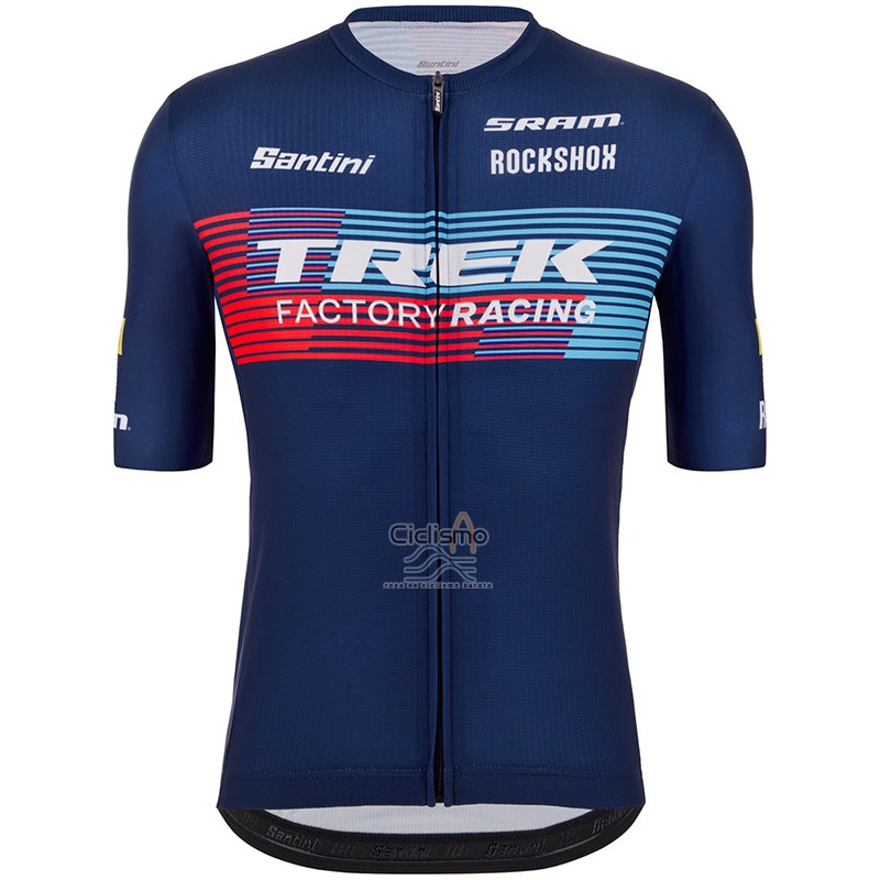 Trek Factory Racing Ropa Ciclismo Culotte Corto 2023 Hombre Mangas Cortas Azul